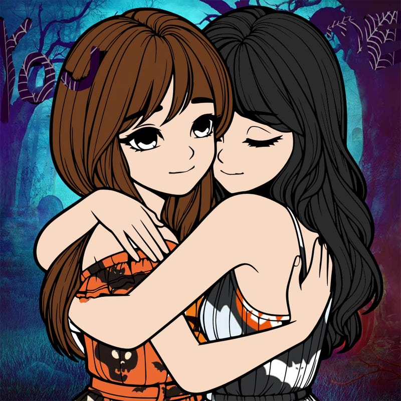 realistic girls hugging