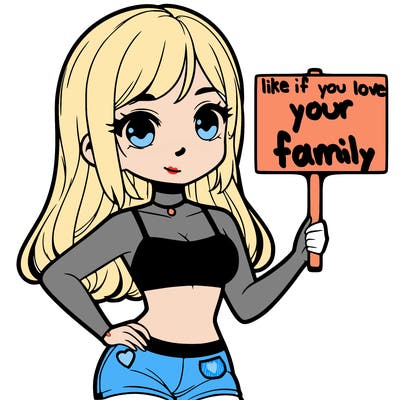 girl in a cute crop top holding a blank sign