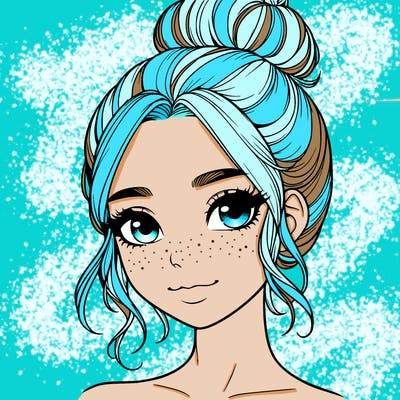 realistic pretty girl with hair in bun