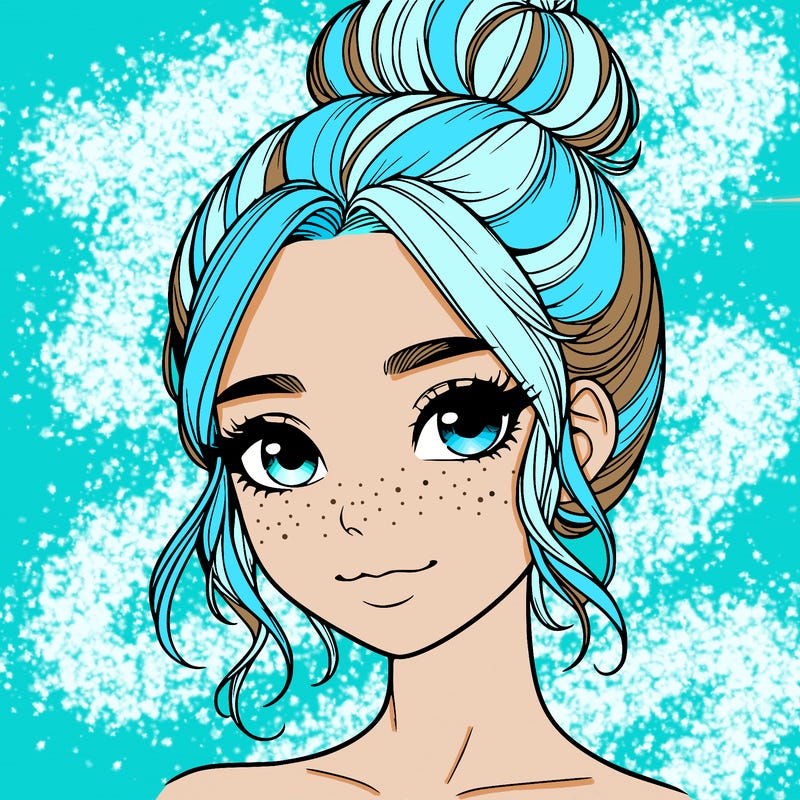 realistic pretty girl with hair in bun