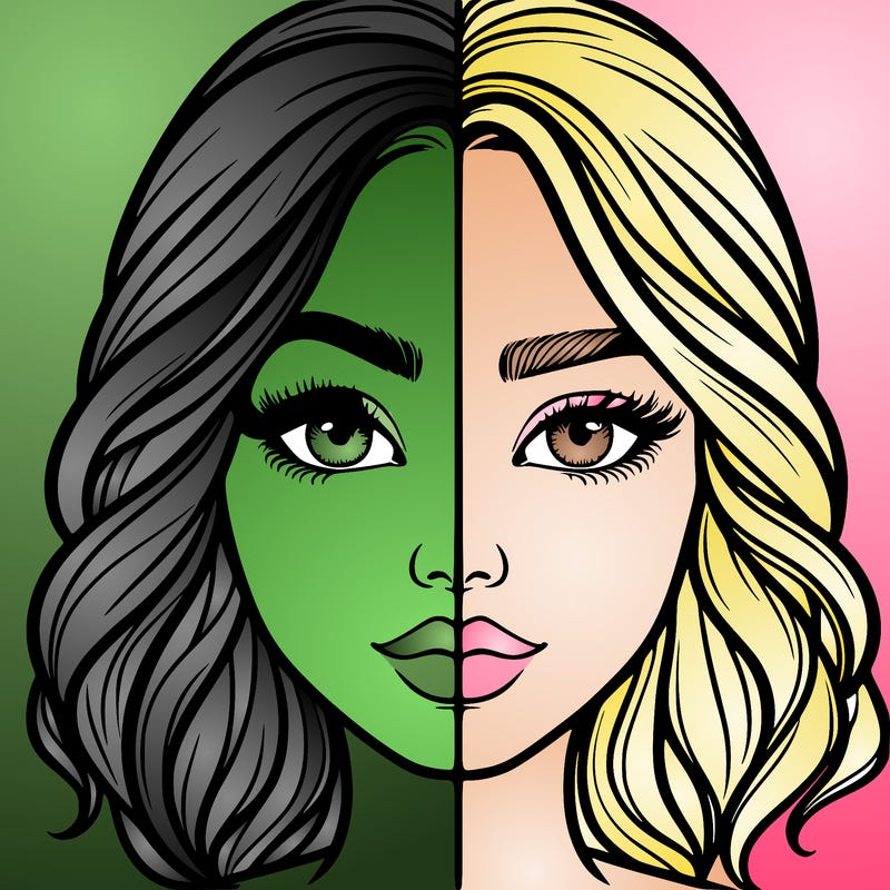 realistic girl split half