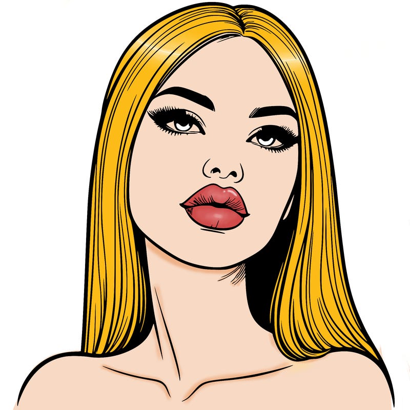 realistic woman with full lips