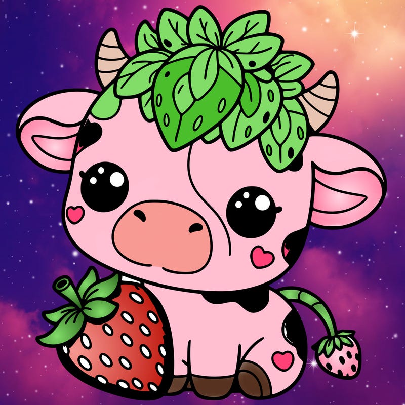 cute strawberry cow
