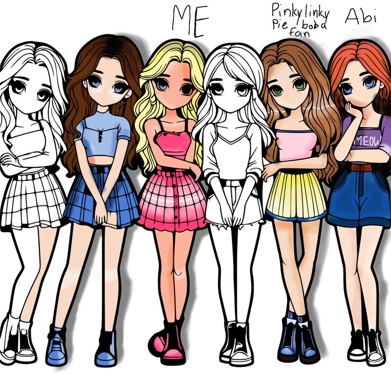 a group of girls realistic