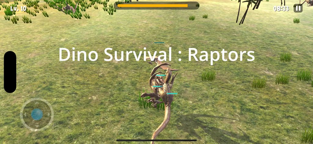 Dinosaur Game - Raptor Pack - A raptor dinosaur in a 3D environment during gameplay of Dinosaur Game Raptor Pack