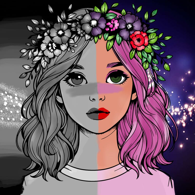 realistic girl with flower crown