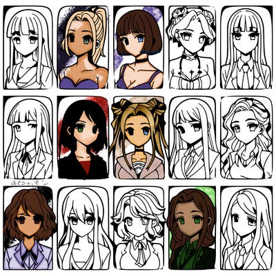 girls that look diffrent anime