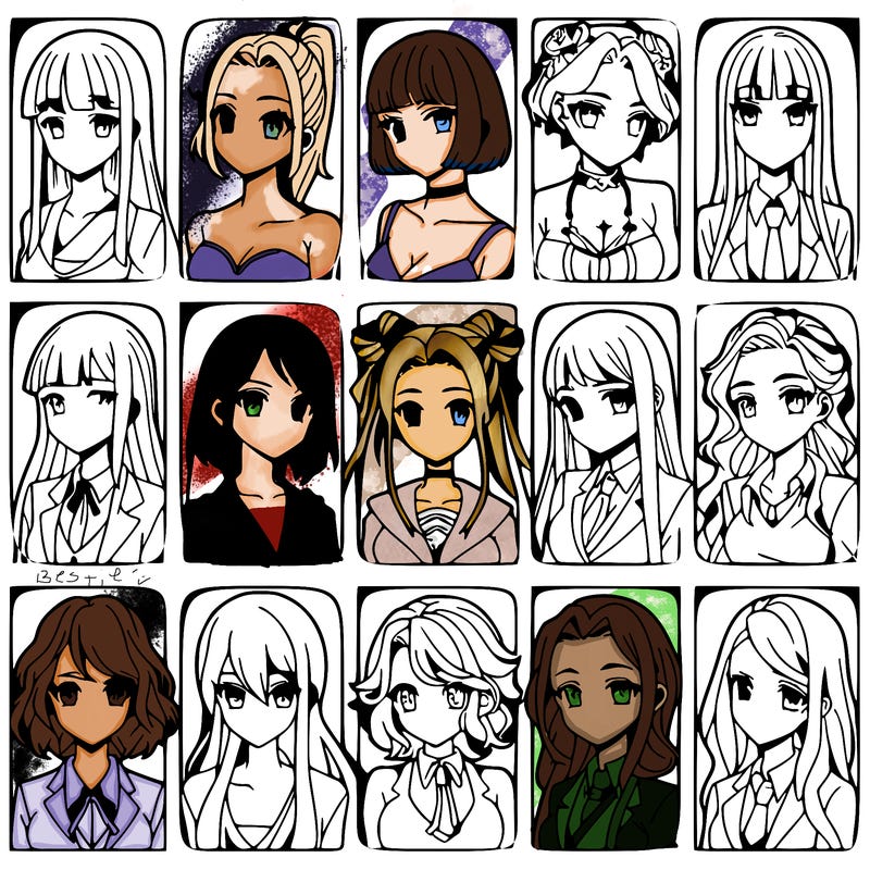 girls that look diffrent anime