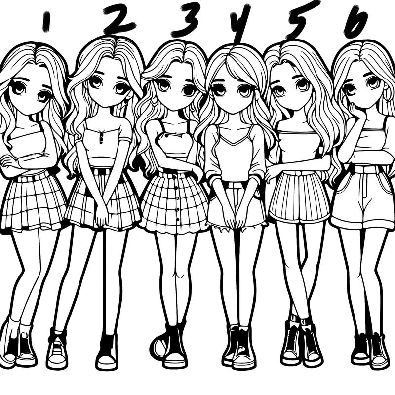 a group of girls realistic