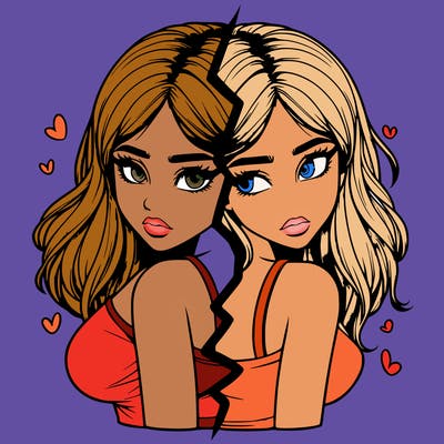 realistic girl split