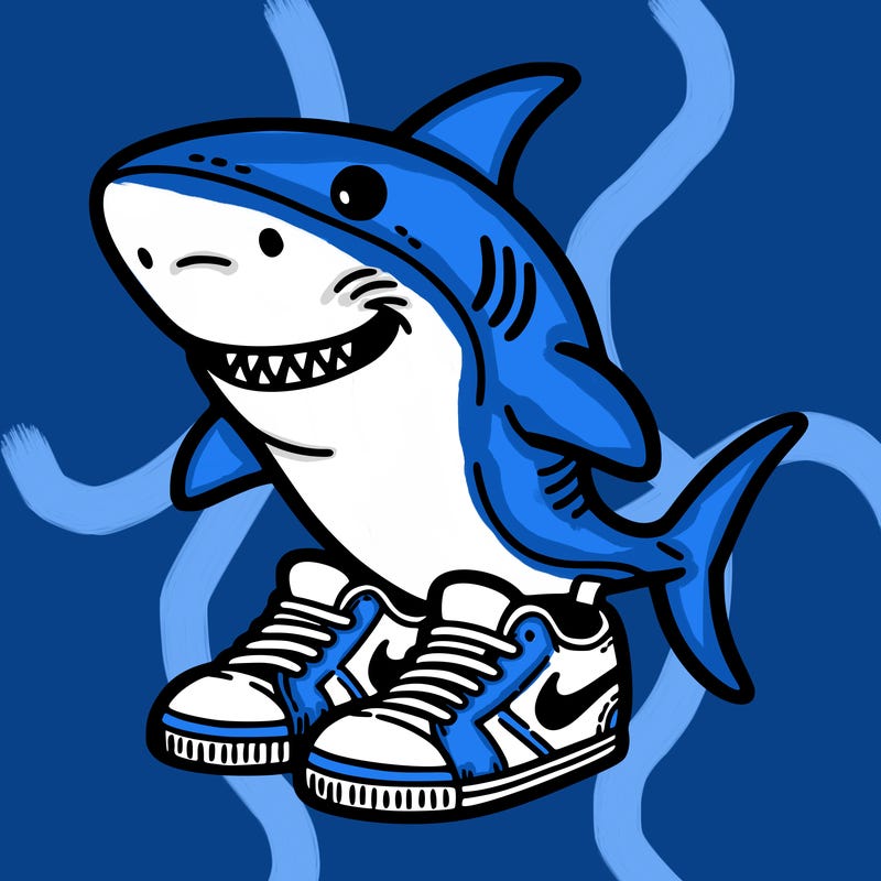 shark 🦈 with tennis shoes