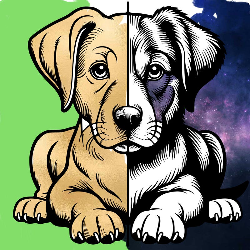 realistic dog split picture