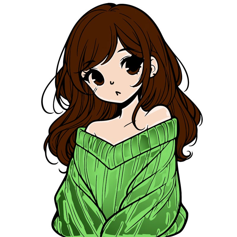 shy pretty girl wearing a sweater that is falling off one shoulder portrait