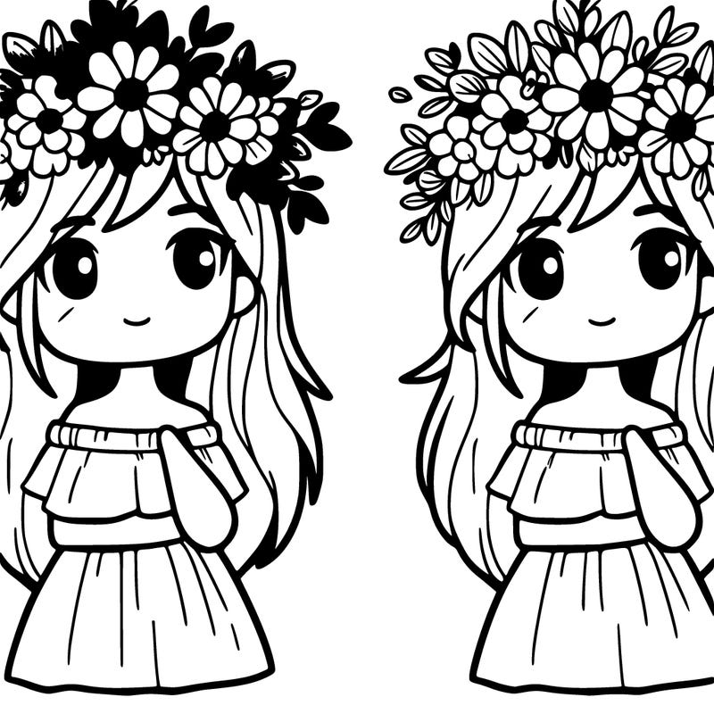 girl with flowers crown