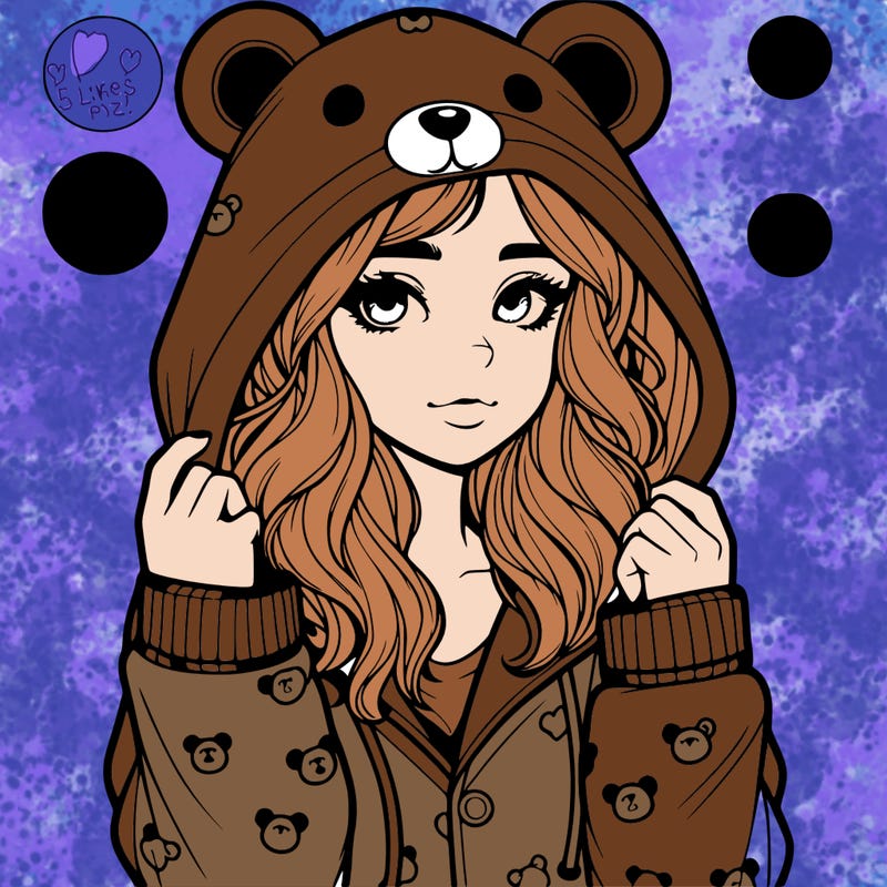 realistic girl in a animal pjs hoodie