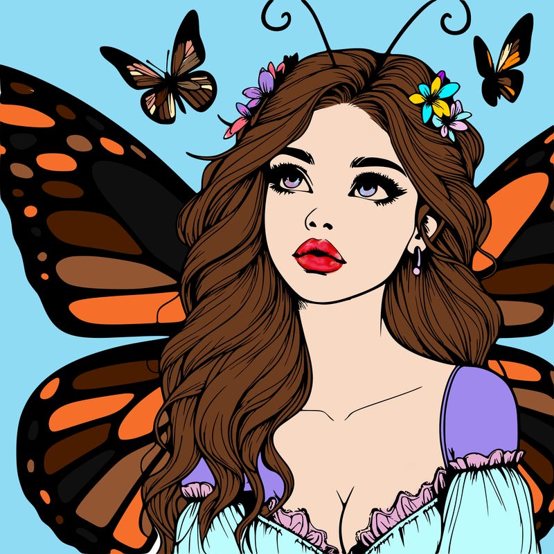 butterfly fairy realistic girl