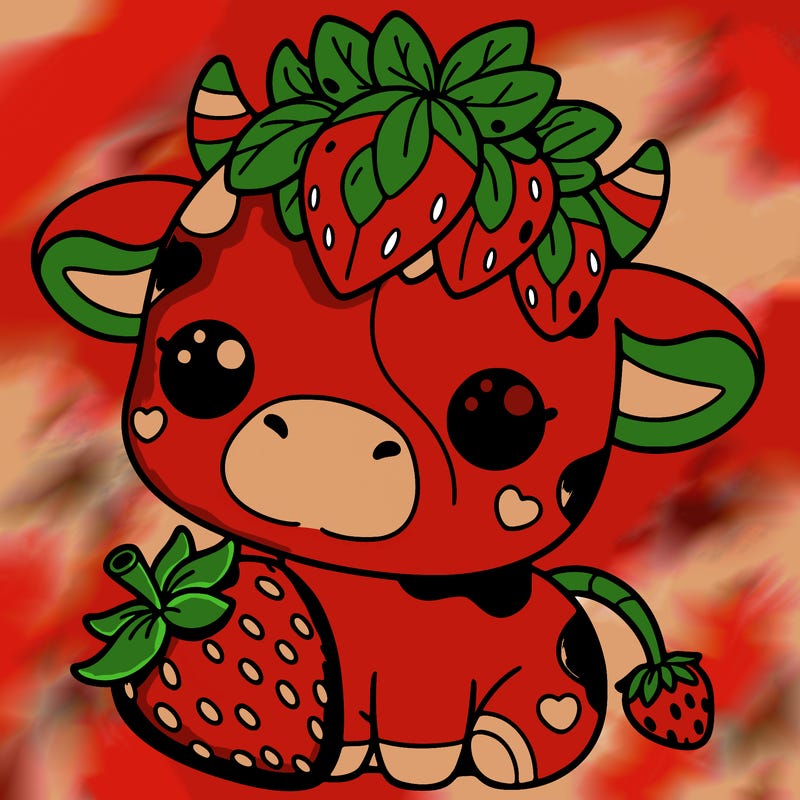 cute strawberry cow