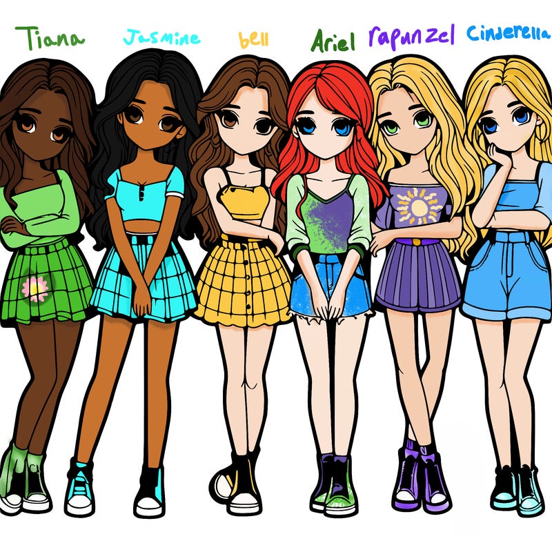 a group of girls realistic