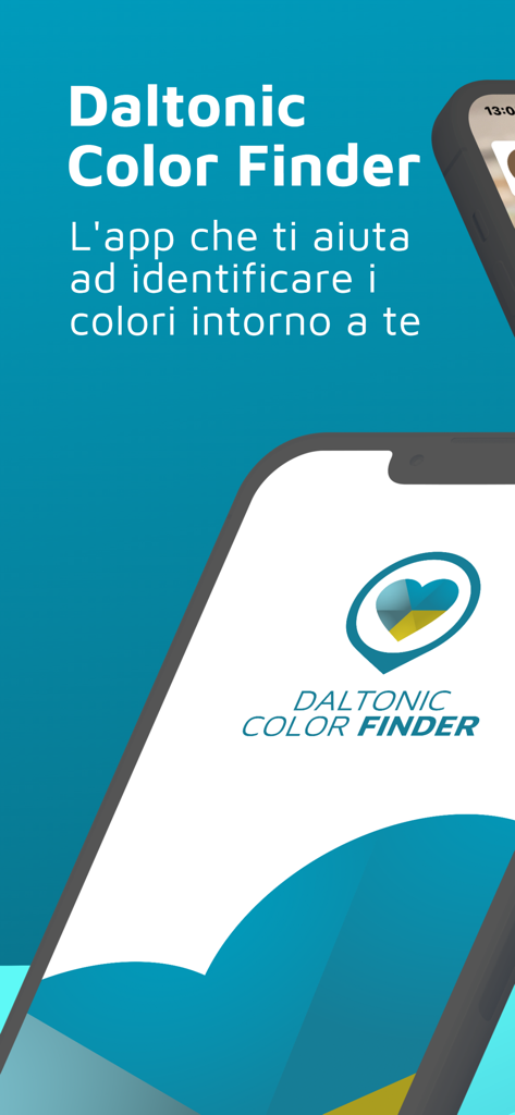 Daltonic Color Finder app splash screen featuring the logo and tagline on a teal background