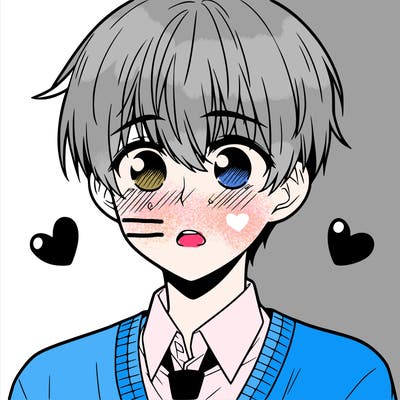 manga boy blushing