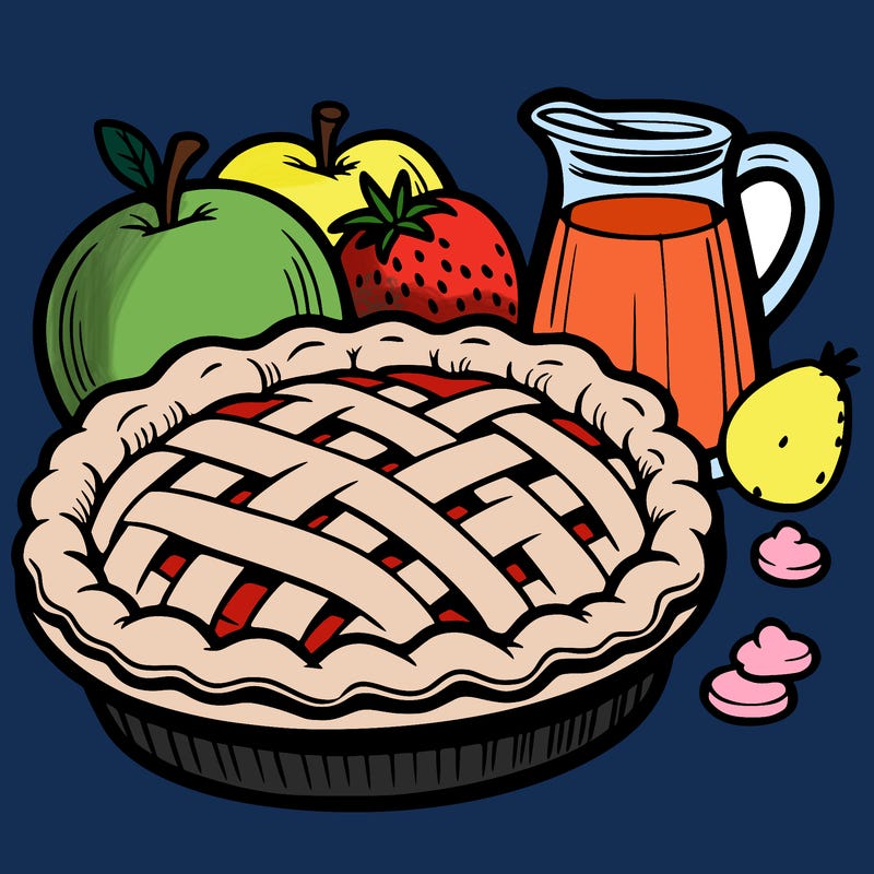 a pie of food