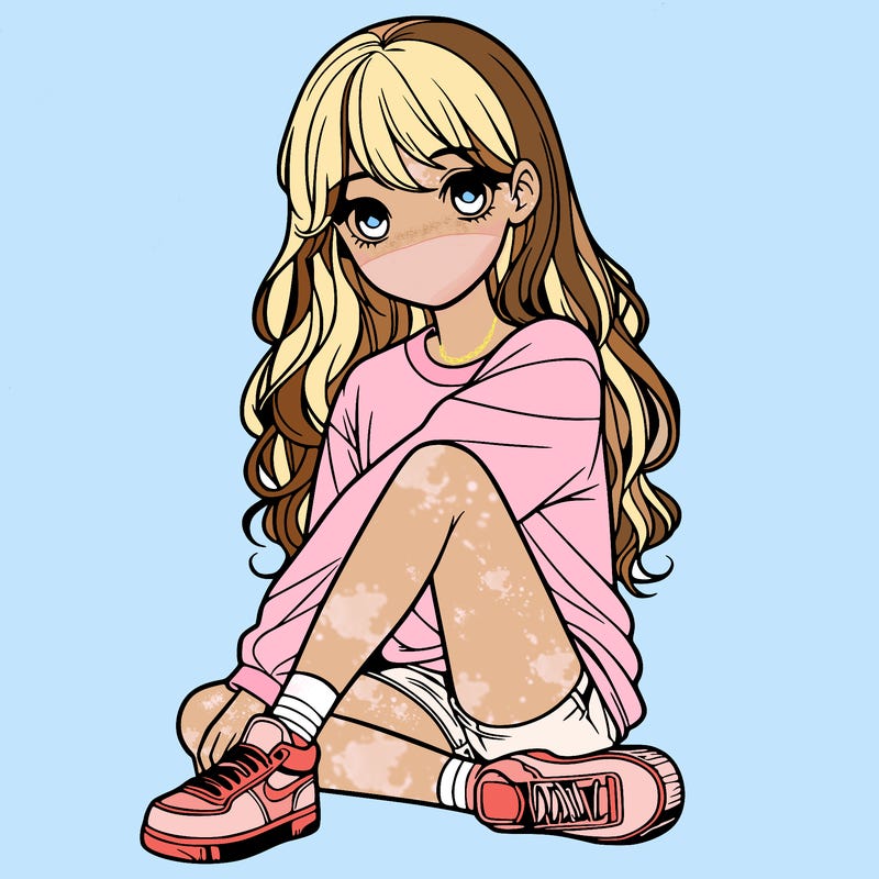 girl sitting realistic