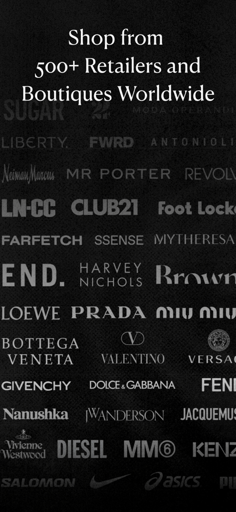 REVERSIBLE - Fashion, Curated - A list of luxury brands and boutiques available on the REVERSIBLE app including Prada and Farfetch