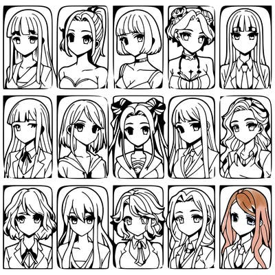 girls that look diffrent anime