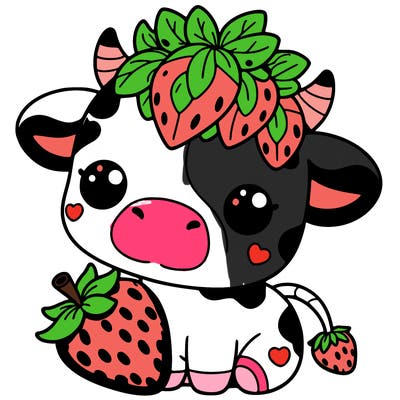 cute strawberry cow