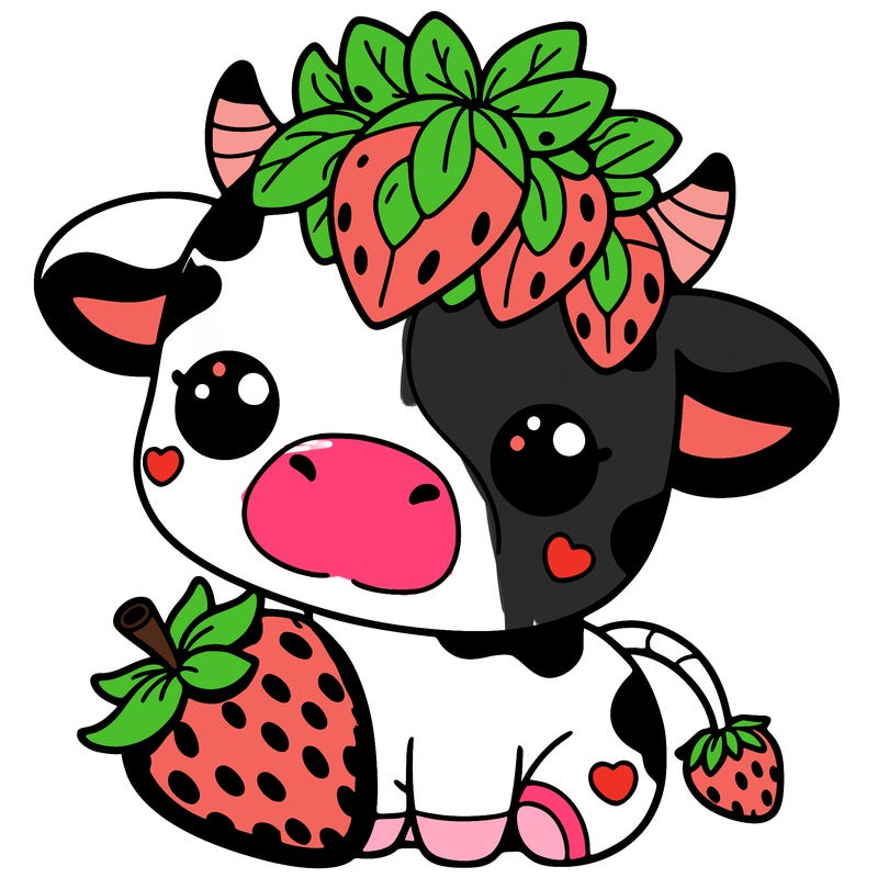 cute strawberry cow