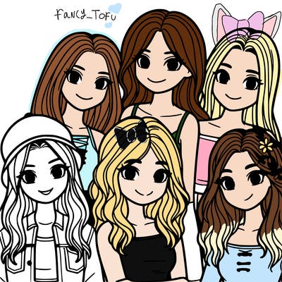 a group of five girls friends