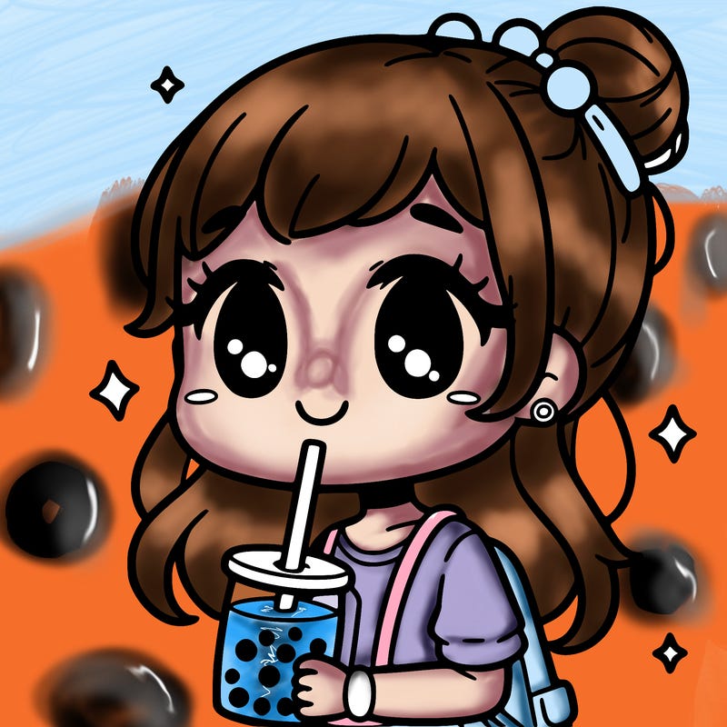 girl drinking boba