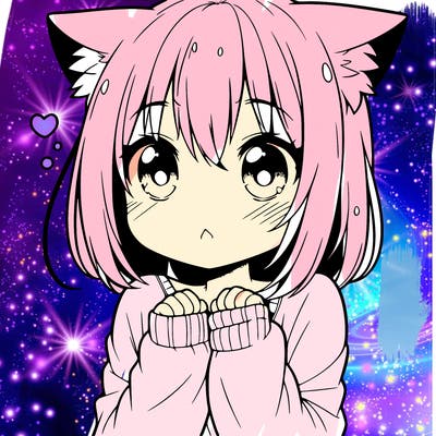shy anime catgirl