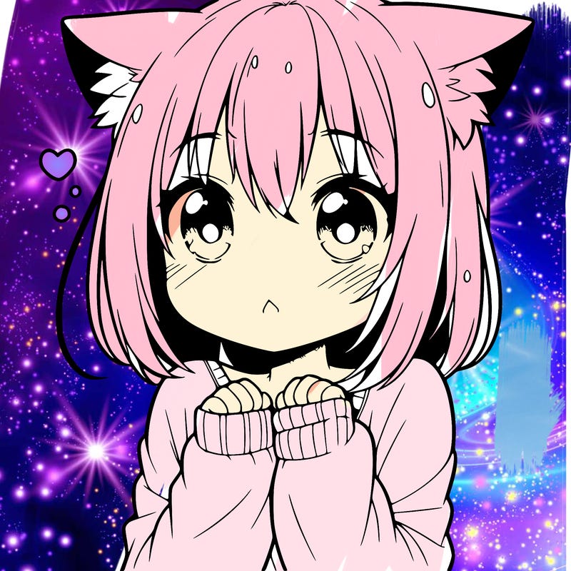 shy anime catgirl