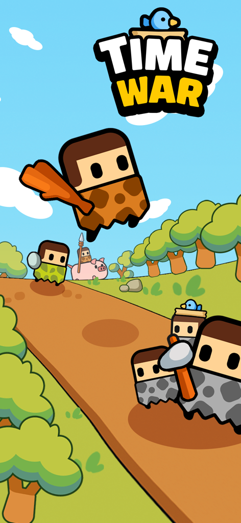 Time War : Origin - Prehistoric characters with clubs and spears in the Time War Origin mobile strategy game