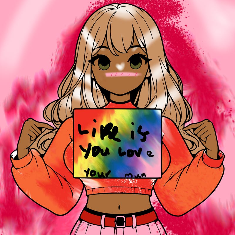 girl holding a blank sign in a long sleeve crop top