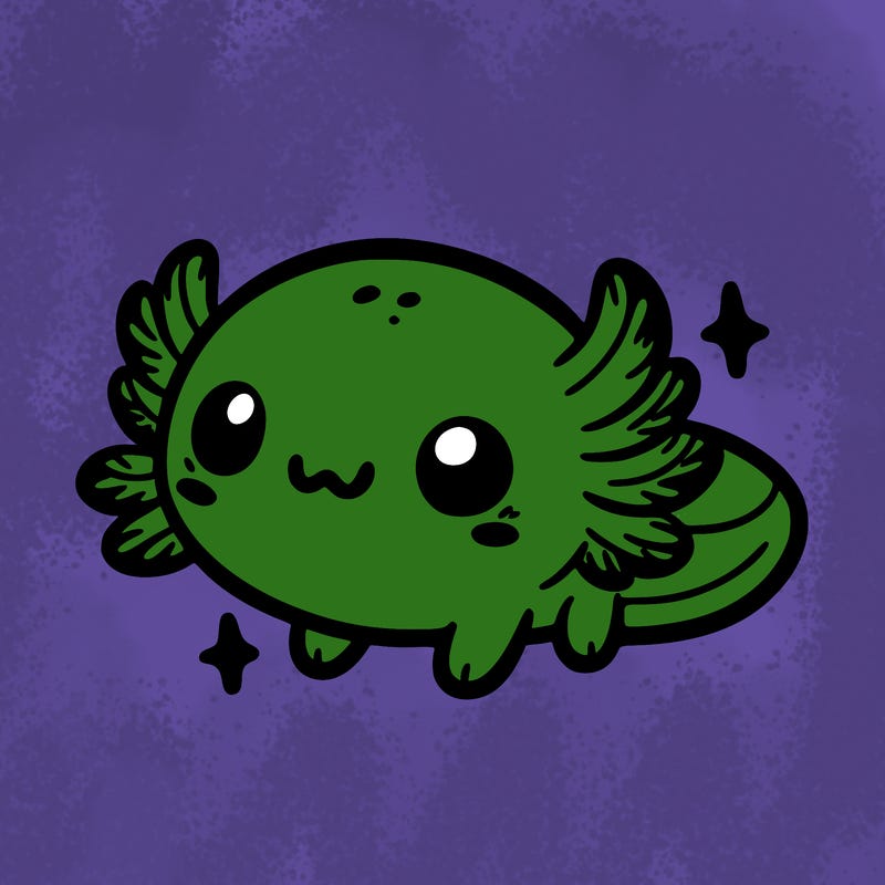 cute easy baby axolotl