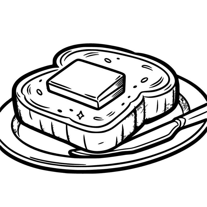 slice of toast and butter on a plate