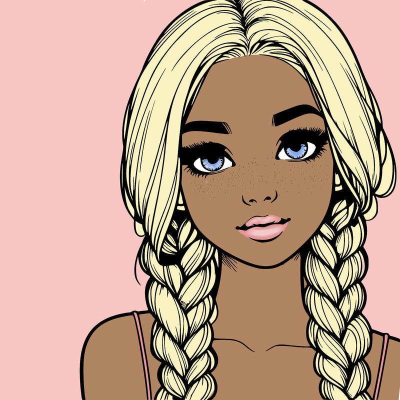 realistic girl with braids