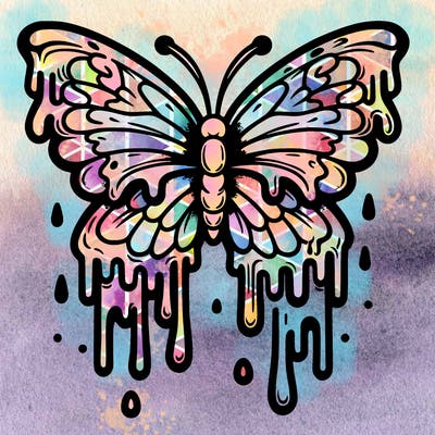 melting butterfly tattoo