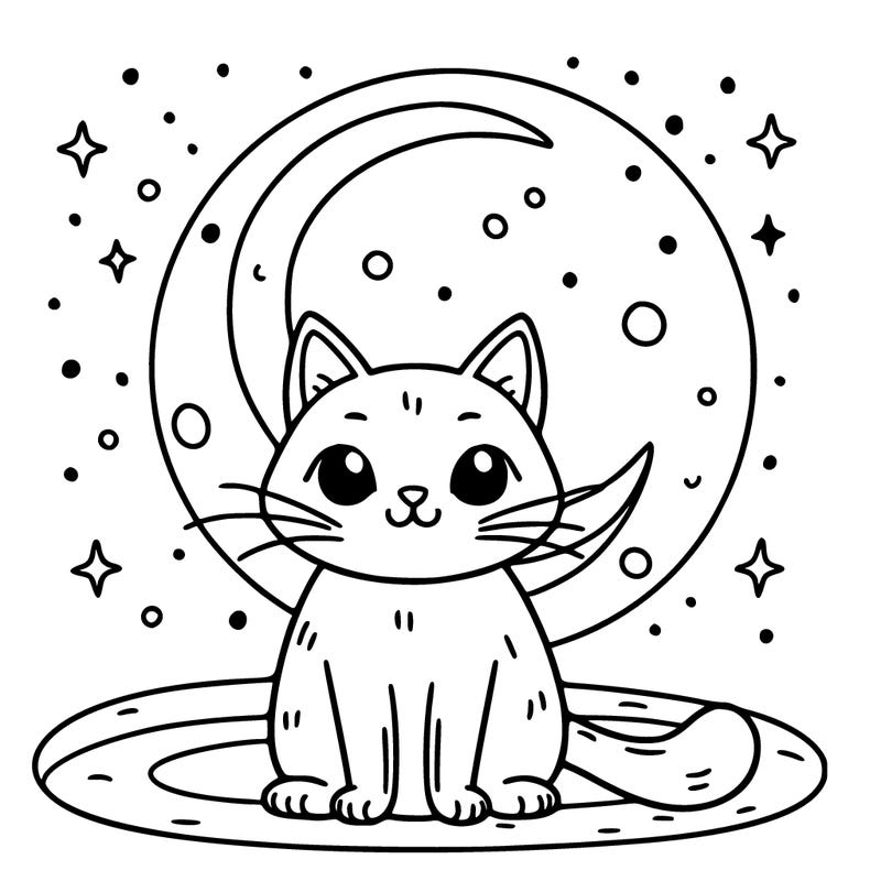 cat sitting in front of moon