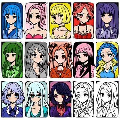 girls that look diffrent anime