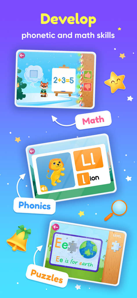 Pre-k Preschool Learning Games - Preschool learning activities for math phonics and puzzles in the Binky Academy app