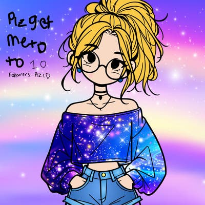 girl with a messy ponytail glasses a baggy crop top and jean shorts