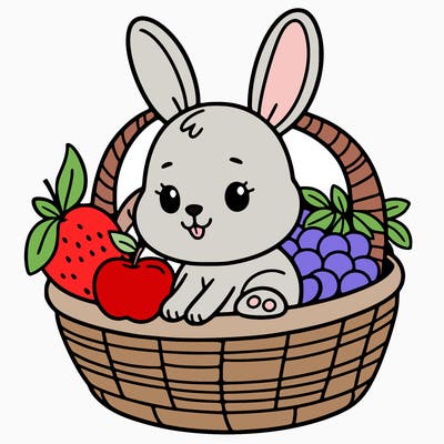 bunny in a fruit basket