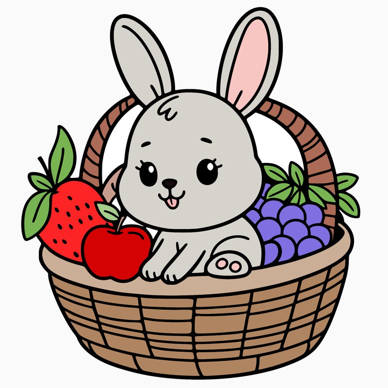 bunny in a fruit basket