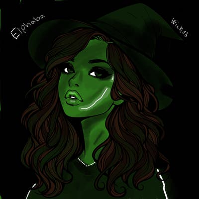 realistic witch girl with wavy hair and lips