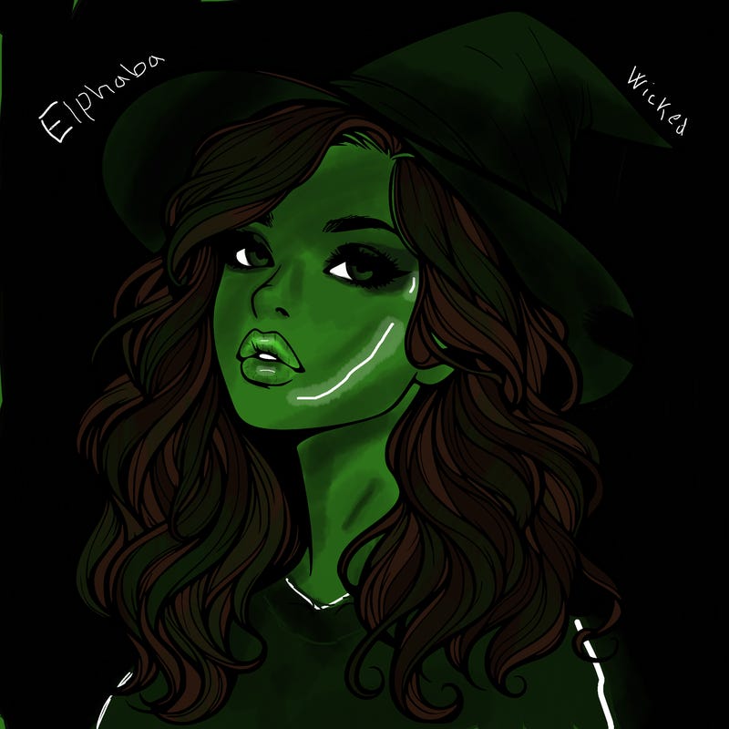 realistic witch girl with wavy hair and lips