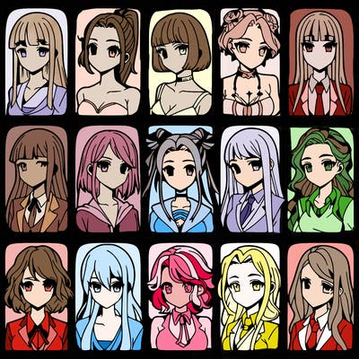 girls that look diffrent anime