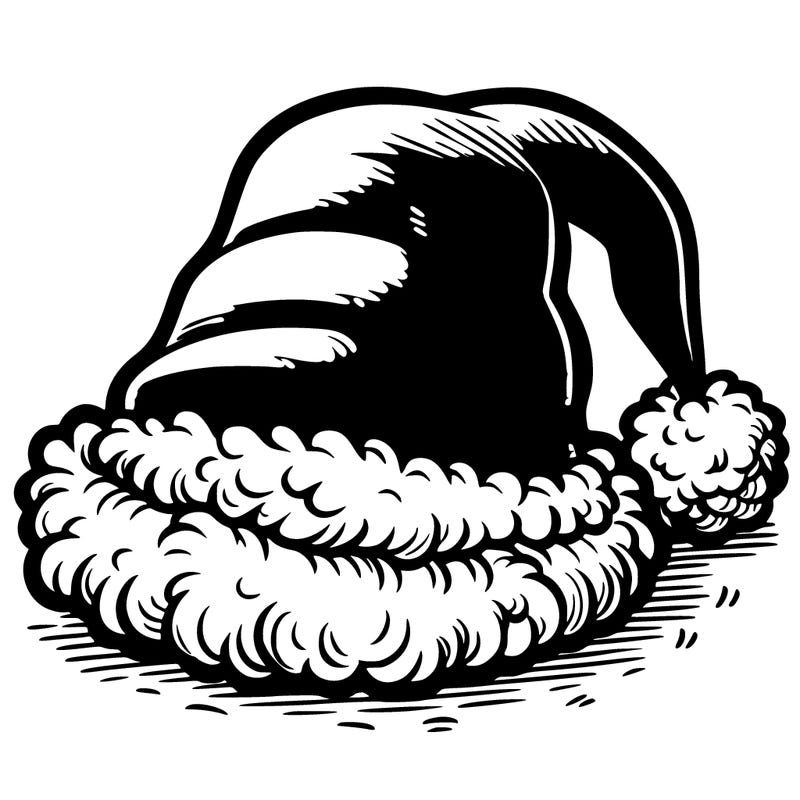 detailed santa hat on the floor